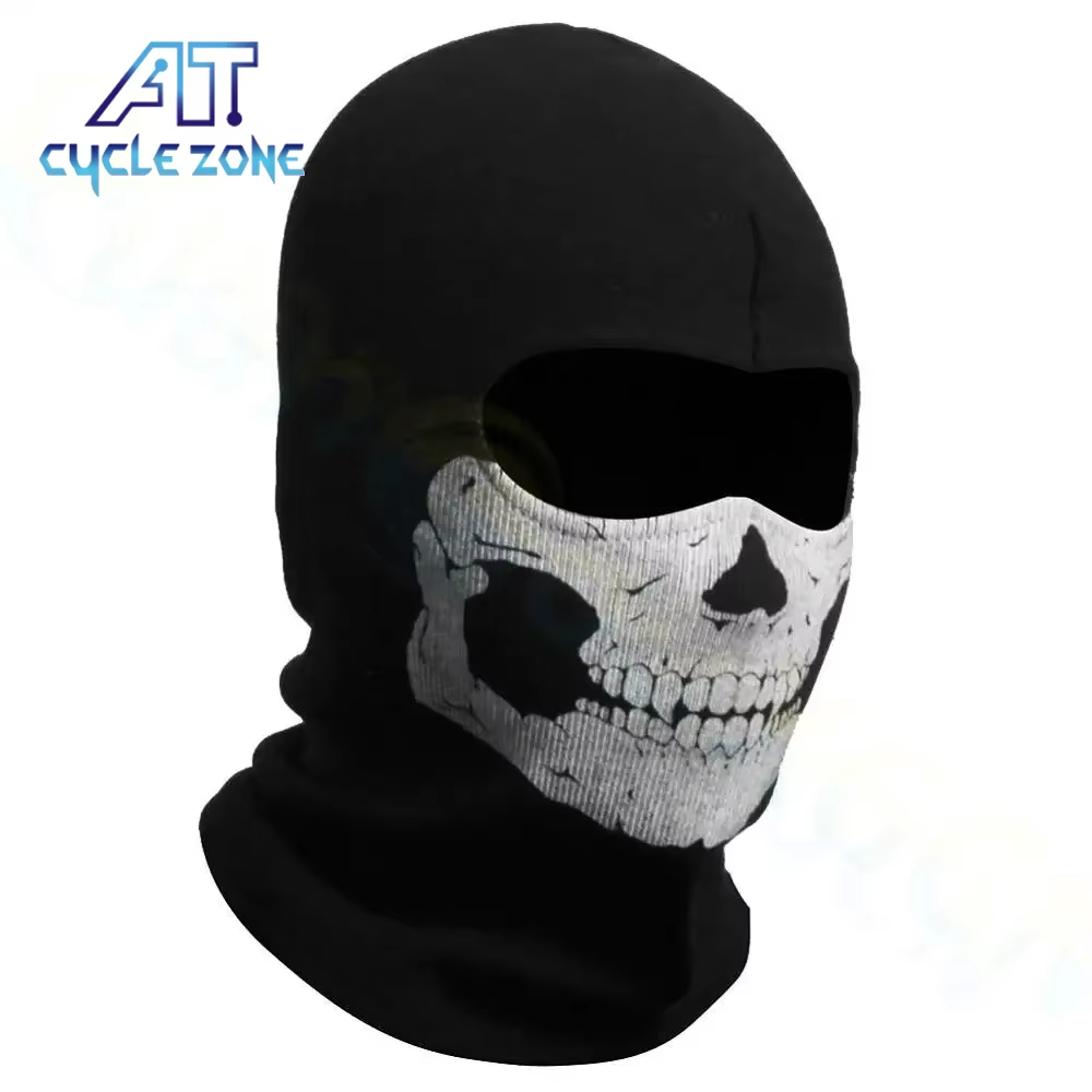 Cloth Face Mask Washable - Motorrad Sturmhaube Vollgesichtsmaske Totenkopf Aufdruck Motorrad