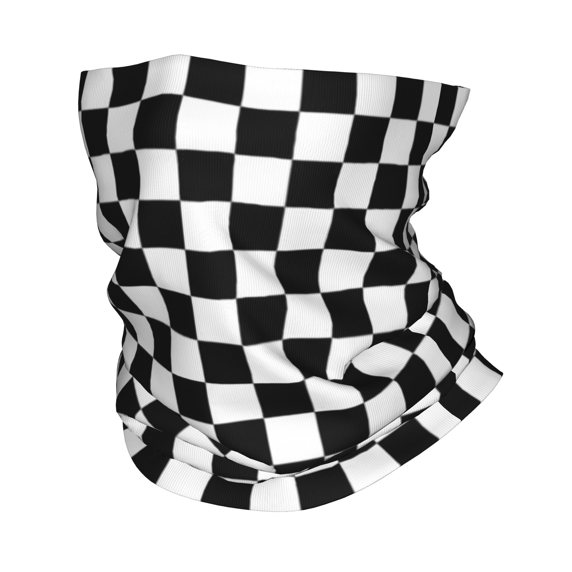 Sports Mask Breathable - Schwarz-weiß kariertes Bandana-Halsband, bedruckter Maskenschal, vielseitig
