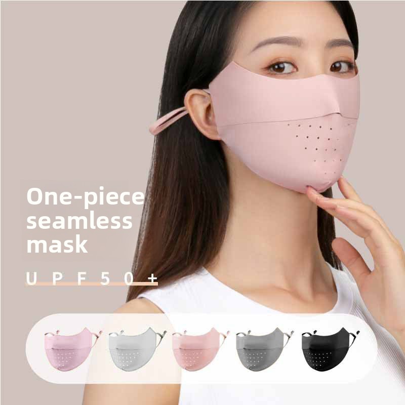 Cloth Face Mask Washable - Sonnenschutzmaske, Nahtlose Eisseide Sommer UV-Schutzmaske für