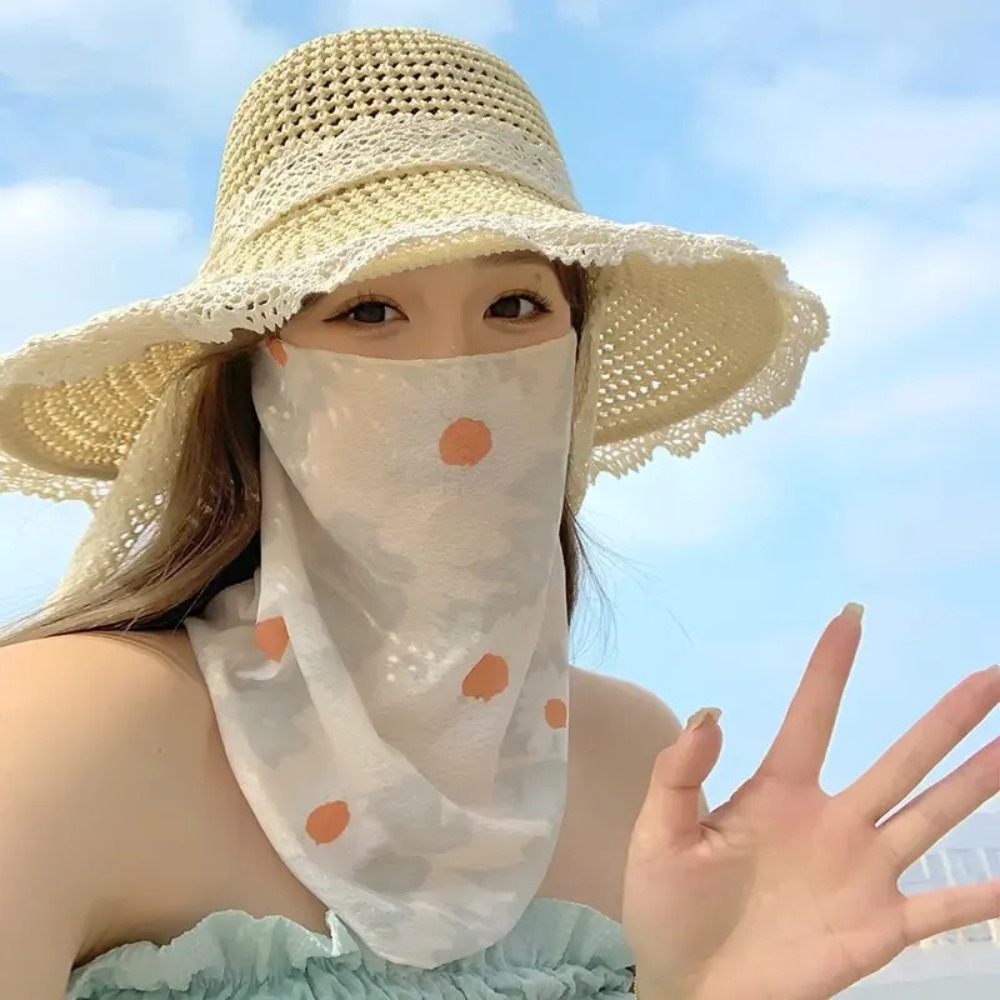Sports Mask Breathable - Atmungsaktive Damen-Masken-Schleife, dünne kühlende Sonnenschutz-Gesichtsmaske, floral
