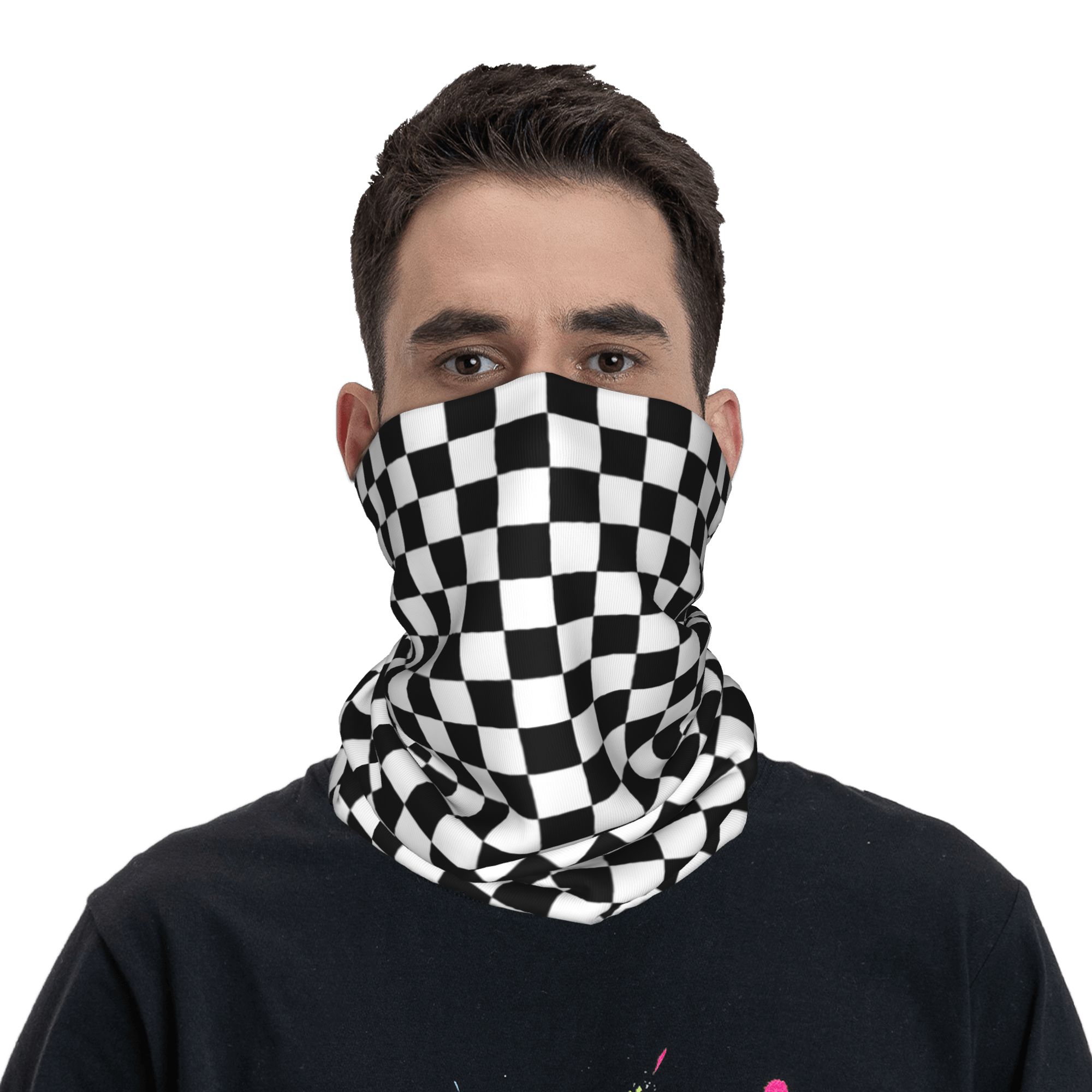 Schwarz-weiß kariertes Bandana – Sports Mask Breathable Bewertung und Preis