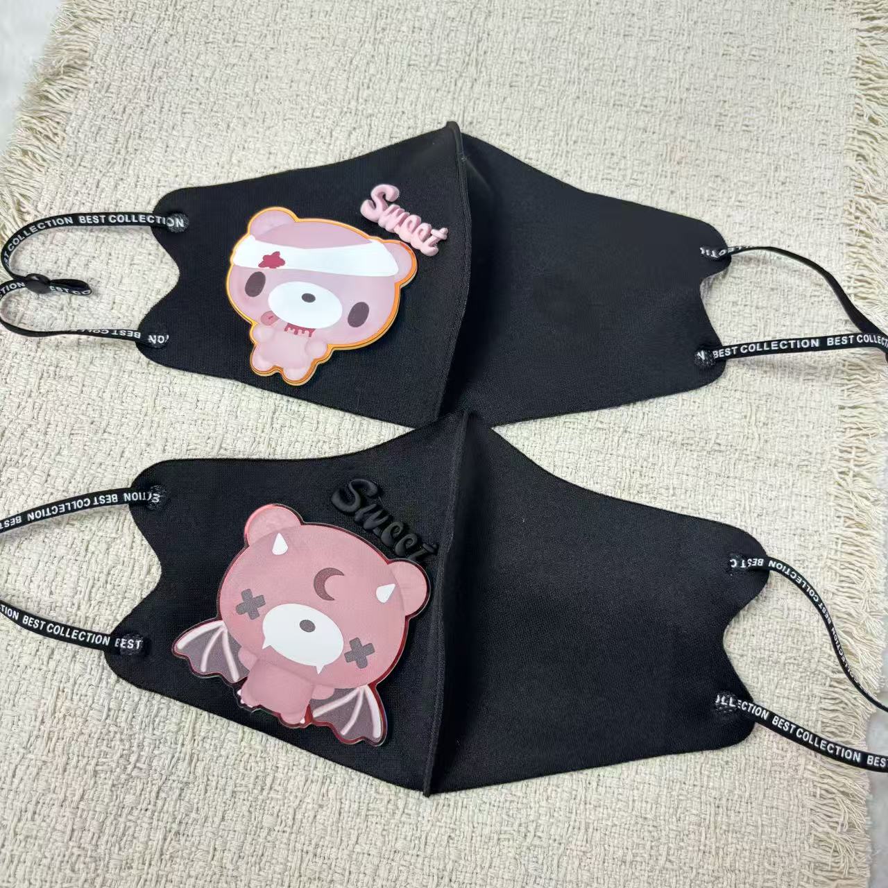 Niedliche Cartoon-Bär-Stoff-Ge – Cloth Face Mask Washable Bewertung und Preis